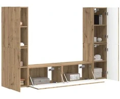 TV staliukas TV spintelių komplektas 6 pcs Amatininkų ąžuolas