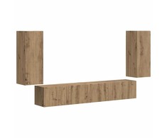 TV staliukas TV spintelių komplektas 4 pcs Amatininkų ąžuolas