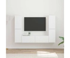 TV staliukas TV spintelių komplektas 6 pcs Balta Apdirbta mediena