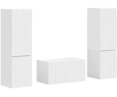 TV staliukas TV spintelių komplektas 5 pcs Balta Apdirbta mediena