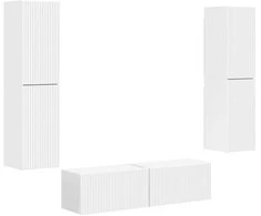 TV staliukas TV spintelių komplektas 6 pcs Balta Apdirbta mediena