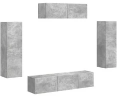 TV staliukas Televizoriaus spintelė 5 pcs Betono pilka