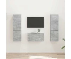 TV staliukas TV spintelių komplektas 5 pcs Betono pilka Apdirbta mediena