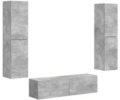 TV staliukas TV spintelių komplektas 6 pcs Betono pilka Apdirbta mediena