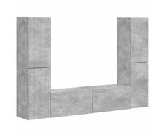 TV staliukas TV spintelių komplektas 6 pcs Betono pilka Apdirbta mediena