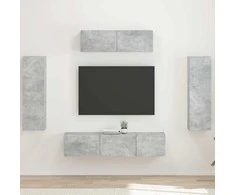 TV staliukas Televizoriaus spintelė 5 pcs Betono pilka