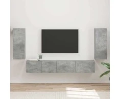 TV staliukas TV spintelių komplektas 4 pcs Betono pilka Apdirbta mediena