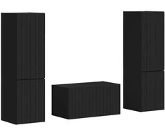 TV staliukas TV spintelių komplektas 5 pcs Juoda Apdirbta mediena