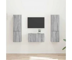 TV staliukas TV spintelių komplektas 5 pcs Pilkas Sonoma Apdirbta mediena