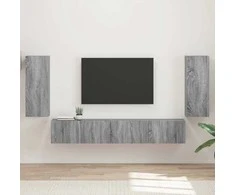 TV staliukas TV spintelių komplektas 4 pcs Pilkas Sonoma Apdirbta mediena