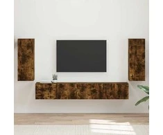 TV staliukas TV spintelių komplektas 4 pcs Rūkyta ąžuolas Apdirbta mediena