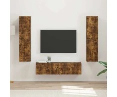 TV staliukas TV spintelių komplektas 6 pcs Rūkyta ąžuolas Apdirbta mediena