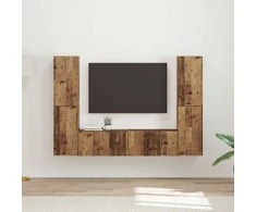 TV staliukas TV spintelių komplektas 6 pcs Senovinis medis Apdirbta mediena