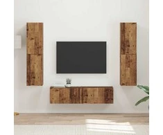 TV staliukas TV spintelių komplektas 6 pcs Senovinis medis Apdirbta mediena