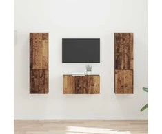 TV staliukas TV spintelių komplektas 5 pcs Senovinis medis Apdirbta mediena