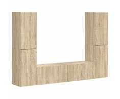 TV staliukas TV spintelių komplektas 6 pcs Sonoma ąžuolas Apdirbta mediena