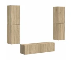 TV staliukas TV spintelių komplektas 6 pcs Sonoma ąžuolas Apdirbta mediena