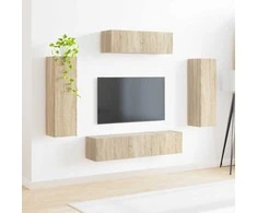 TV staliukas Televizoriaus spintelė 5 vnt. Sonoma ąžuolas