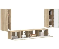 TV staliukas TV spintelių komplektas 4 pcs Sonoma ąžuolas Apdirbta mediena