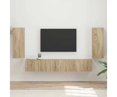 TV staliukas TV spintelių komplektas 4 pcs Sonoma ąžuolas Apdirbta mediena