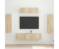 TV staliukas Televizoriaus spintelė 5 pcs Sonoma ąžuolas