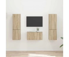TV staliukas TV spintelių komplektas 5 pcs Sonoma ąžuolas Apdirbta mediena
