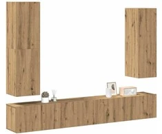 TV staliukas 4 dalių sieninis televizoriaus spintelės komplektas Artisan Oak