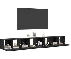 TV staliukas TV spintelių komplektas 4 pcs Juodas ąžuolas 60 x 30 x 30 cm