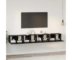 TV staliukas TV spintelių komplektas 4 pcs Juodas ąžuolas 60 x 30 x 30 cm