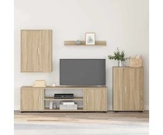 TV staliukas TV spintelių komplektas 4 pcs Sonoma ąžuolas Apdirbta mediena
