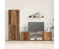 TV staliukas TV spintelių komplektas 4 pcs Senovinis medis Apdirbta mediena