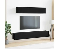 TV staliukas TV spintelių komplektas 4 pcs Juodojo ąžuolo Apdirbta mediena