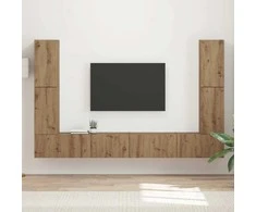 TV staliukas TV spintelių komplektas 8 pcs Amatininkų ąžuolas
