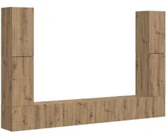 TV staliukas TV spintelių komplektas 8 pcs Amatininkų ąžuolas