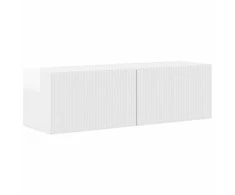 TV staliukas TV spintelių komplektas 4 pcs Aukštai blizganti balta