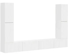 TV staliukas TV spintelių komplektas 8 pcs Balta Apdirbta mediena