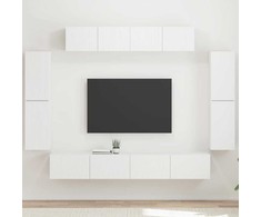 TV staliukas Televizoriaus spintelė 8 pcs Balta