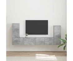 TV staliukas TV spintelių komplektas 4 pcs Betono pilka Apdirbta mediena