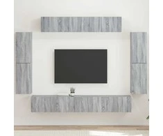 TV staliukas Televizoriaus spintelė 8 pcs Pilkas Sonoma
