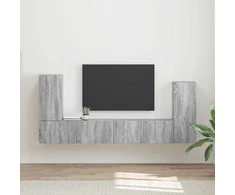 TV staliukas TV spintelių komplektas 4 pcs Pilkas Sonoma Apdirbta mediena