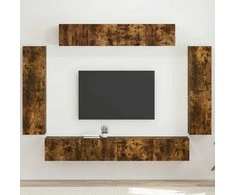 TV staliukas Televizoriaus spintelė 8 pcs Rūkyta ąžuolas