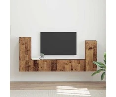TV staliukas TV spintelių komplektas 4 pcs Senovinis medis Apdirbta mediena
