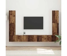TV staliukas TV spintelių komplektas 8 pcs Senovinis medis Apdirbta mediena