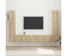 TV staliukas TV spintelių komplektas 8 pcs Sonoma ąžuolas Apdirbta mediena