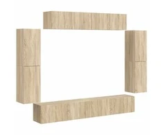 TV staliukas Televizoriaus spintelė 8 pcs Sonoma ąžuolas
