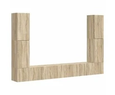 TV staliukas TV spintelių komplektas 8 pcs Sonoma ąžuolas Apdirbta mediena