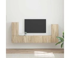 TV staliukas TV spintelių komplektas 4 pcs Sonoma ąžuolas Apdirbta mediena