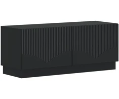TV staliukas 5 dalių LED televizoriaus stovas Juoda Apdirbta mediena