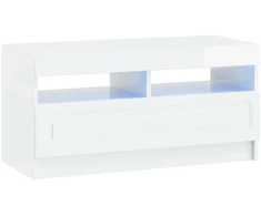 TV staliukas 5 dalių LED televizoriaus stovas Itin blizgi balta