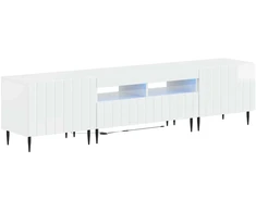 TV staliukas 5 dalių LED televizoriaus stovas Itin blizgi balta